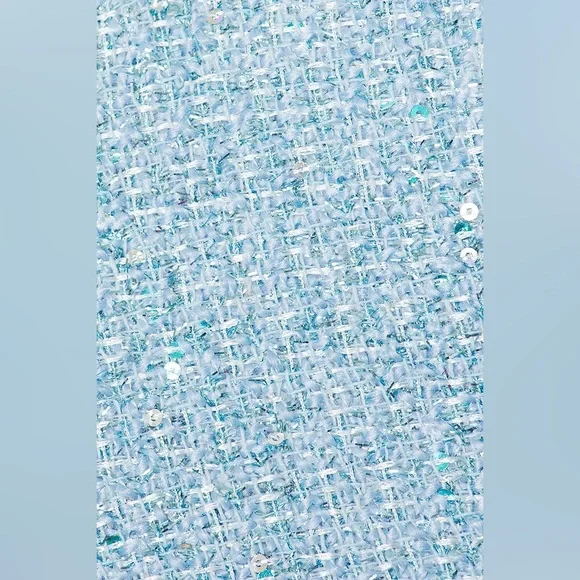 Bronx & Banco Blair Blue Tweed Silver Sequin Embellished Mini HighRise Shorts XS - Picture 13 of 16